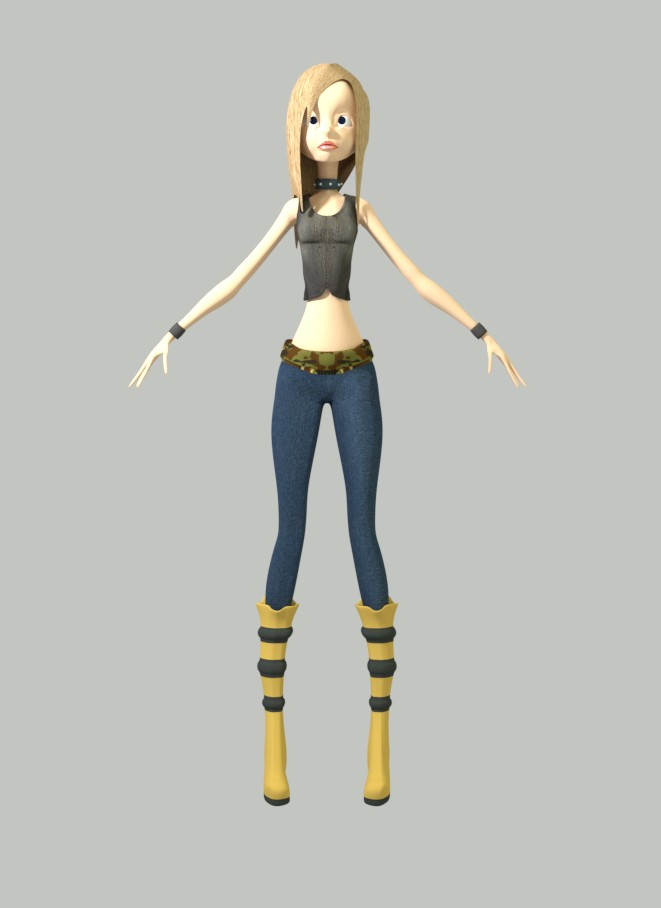 Cute Girl Cartoon Character - Rigged & Textured preview image 6